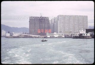 Vtg 1966 35mm Slide Hong Kong Fishing Boat Building Construction Harbor K35