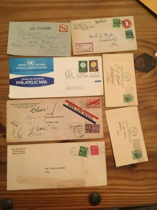 20,  Vintage Old Stamped Envelopes Usa & Foreign 5