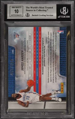 2009 Absolute Memorabilia James Harden RC AUTO PATCH /499 146 BGS 8.  5 (PWCC) 2