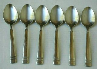6 Vintage Reed & Barton Longwood Ii 18/8 Stainless Soup Spoons Flatware