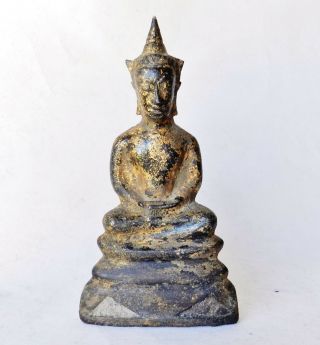 Very Old Gilt Bronze Sino - Tibetan Thai Buddha Statue Chinese Antique Ming