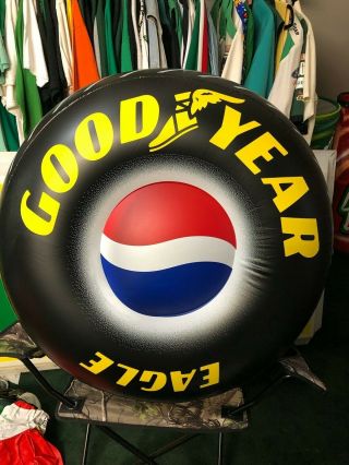 Rare Htf Vintage 1993 Pepsi Inflatable Race Car Tire Ottoman Jeff Gordon