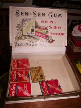 Sen Sen Gum Vintage Old Store Display With Gum Boxes Cardboard