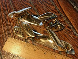 Vintage Cast Polished Bronze Bow Chocks 6 1/2 " Long 1 " Wide