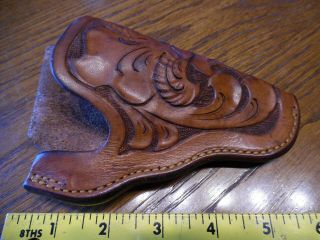 35f Ch 2 George Lawrence Tooled Leather Art Gun Holster 4 S&w Chief Special 2 "
