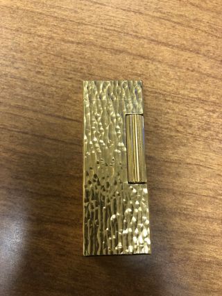 Swiss Vintage Made Dunhill Gold Plated ‘bark’ Rollagas Lighter Xtra