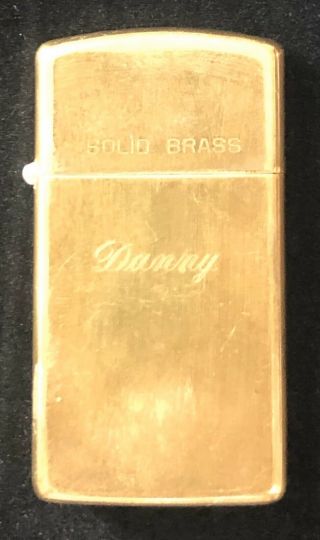 Vintage Anniversary 1932 - 1984 Solid Brass Zippo Slim Lighter Engraved “danny”