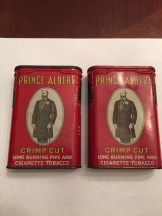 2 Vintage Prince Albert Pipe And Cigarette Tobacco Tins