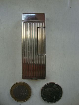 Vintage Solid Sterling Silver Dunhill London Rollalite Pocket Cigarette Lighter