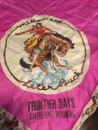 Vintage Frontier Days Cheyenne Wyoming Wy Scarf