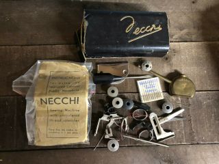 Antique/vintage Necchi Sewing Machine Accessories W/ Box