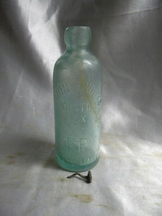 Antique Hutchinson Soda Bottle Union Bottling Houston Texas F H Potthoff