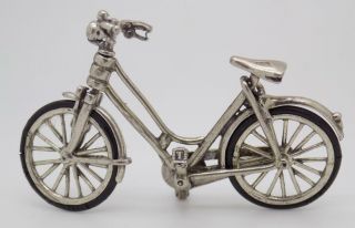 Vintage Solid Silver Italian Made Large Bicycle Miniature Hallmarked Figurine
