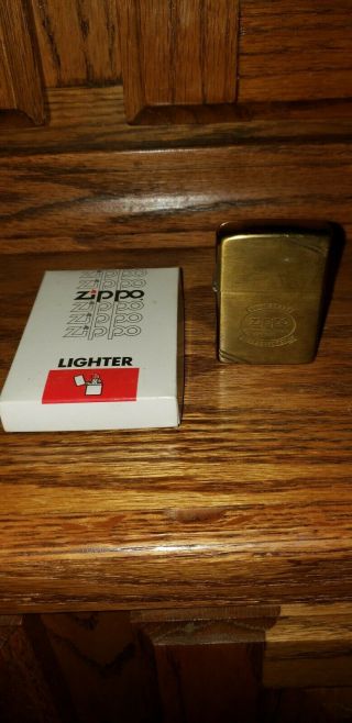 Vintage Solid Brass Zippo Commemorative Lighter.