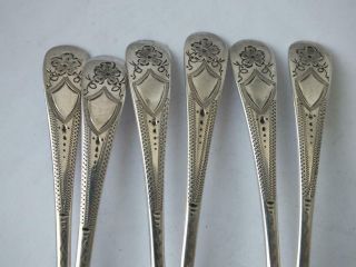 Pretty Set of 6 Antique Solid Sterling Silver Teaspoons 1895/ L 13.  2 cm/ 117 g 3