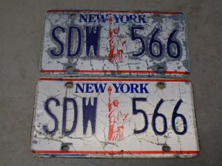 1986 York License Plates Sdw - 566 Statue Of Liberty Fastfreeship