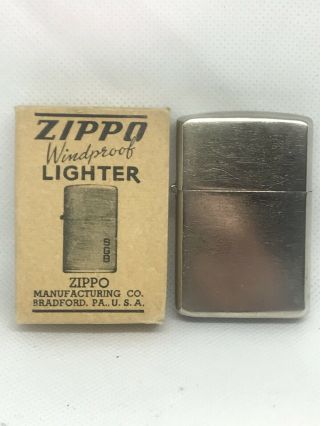 Vintage 1946 Nickel Silver 3 Barrel Tall Case Zippo Lighter - Rare Box -