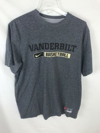 Ecu Nike Vanderbilt Commodores Basketball Nike Dri Fit T Shirt Mens Large Gray