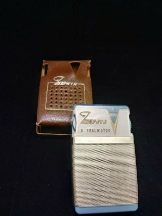 Vintage Zephyr Six (6) Transistor Radio With Case.  Zr620.