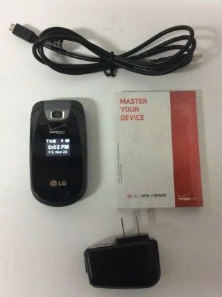 Verizon Lg Revere Flip Cell Phone - Box,  Battery,  Charger And Papperwo