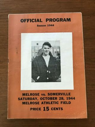 1944 Boston High School Football Program - Medford Vs.  Somerville