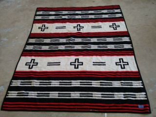 Vtg Pendleton Blanket Beaver State Aztec 63x77 Stripes Wool Western Ranch Usa