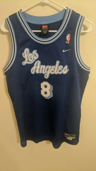 Vintage Authentic Nike Los Angeles Lakers Kobe Bryant Retro Blue Nba Jersey