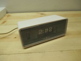 Vtg Ge Flip Alarm Clock White 8125a Mid Century Modern General Electric