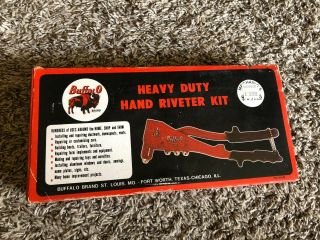 Buffalo Hand Riveter Kit With Case,  Rivet Tool Vintage Rivet Gun Rive