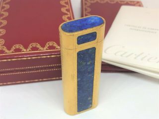 Cartier Limited Edition 3 - Sides Lapis Lazuli Inlay K18 Gold - Plated Lighter Gold