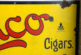 1940s / 1950s PORCELAIN ON STEEL EISENLOHR`S CINCO CIGARS ADVERTISING SIGN 3