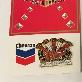 Vtg Lapel Pin San Francisco 49ers 49th Anniversary Nfl Chevron Oil Advertising