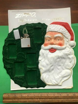 Rare Vintage Santa Zippo Store Counter Display With Lighter