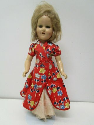 Vintage 14 " Madame Alexander Sonja Henie Composition Doll (long Red Dress)