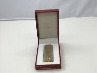 Vintage Cartier Gas Lighter Swiss Made Gold Silver Santos