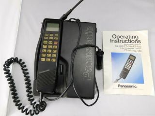Vintage Panasonic Ef - 6110ea Mobile Telephone Transceiver W/ Antenna Car Charger