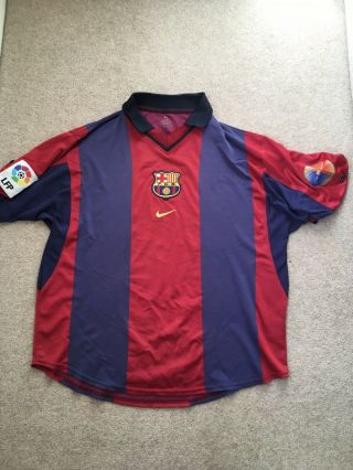 Vtg Barcelona Football Shirt Retro Nike 1998 1999 Size Large Look Fact Post