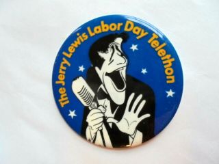 Cool Vintage The Jerry Lewis Labor Day Mda Telethon Tv Television Show Pinback