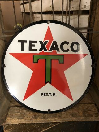 Antique Vintage Porcelain Signs Texaco Reg.  T.  M