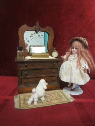Precious 4 1/2 " Antique German All Bisque Doll,  Marked 161,