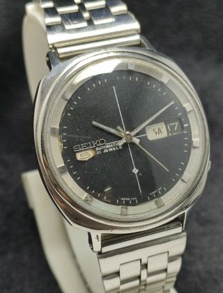 Rare Vintage Seiko Black Dial Wrist Watch For Men 