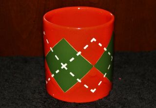 Vintage ARGYLE Red w/Green WAECHTERSBACH West Germany Xmas MUG /CUP Very RARE 2