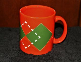 Vintage ARGYLE Red w/Green WAECHTERSBACH West Germany Xmas MUG /CUP Very RARE 3
