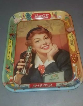 Vintage Coca Cola Metal Serving Tray Dinner Advertising