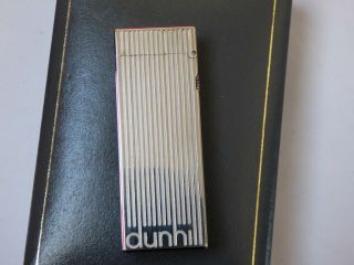 Dunhill Rollagas Lighter Silver Plated with Vertical Lines - Dunhill Logo - Boxed 3