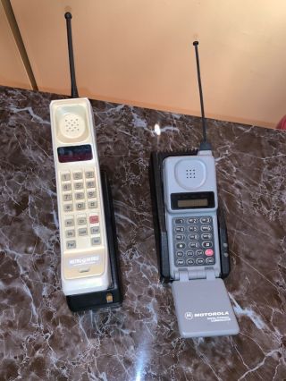 Vintage Brick Cell Phone And Vintage Motorola Flip Phone