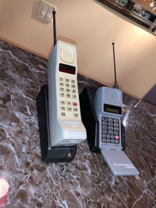 Vintage brick cell phone AND Vintage motorola flip phone 2