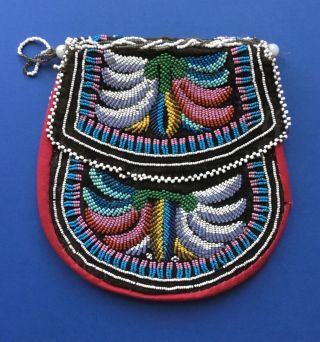 Lovely Native American Iroquois Beaded Bag,  Purse,  Pouch.