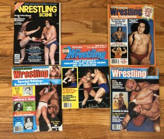 5 1980’s Vintage Pro Wrestling Magazines