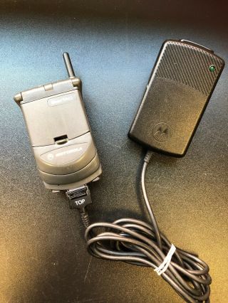 Motorola Startac Vintage Hand Held Flip Phone W/ Charger But Is Locked 3